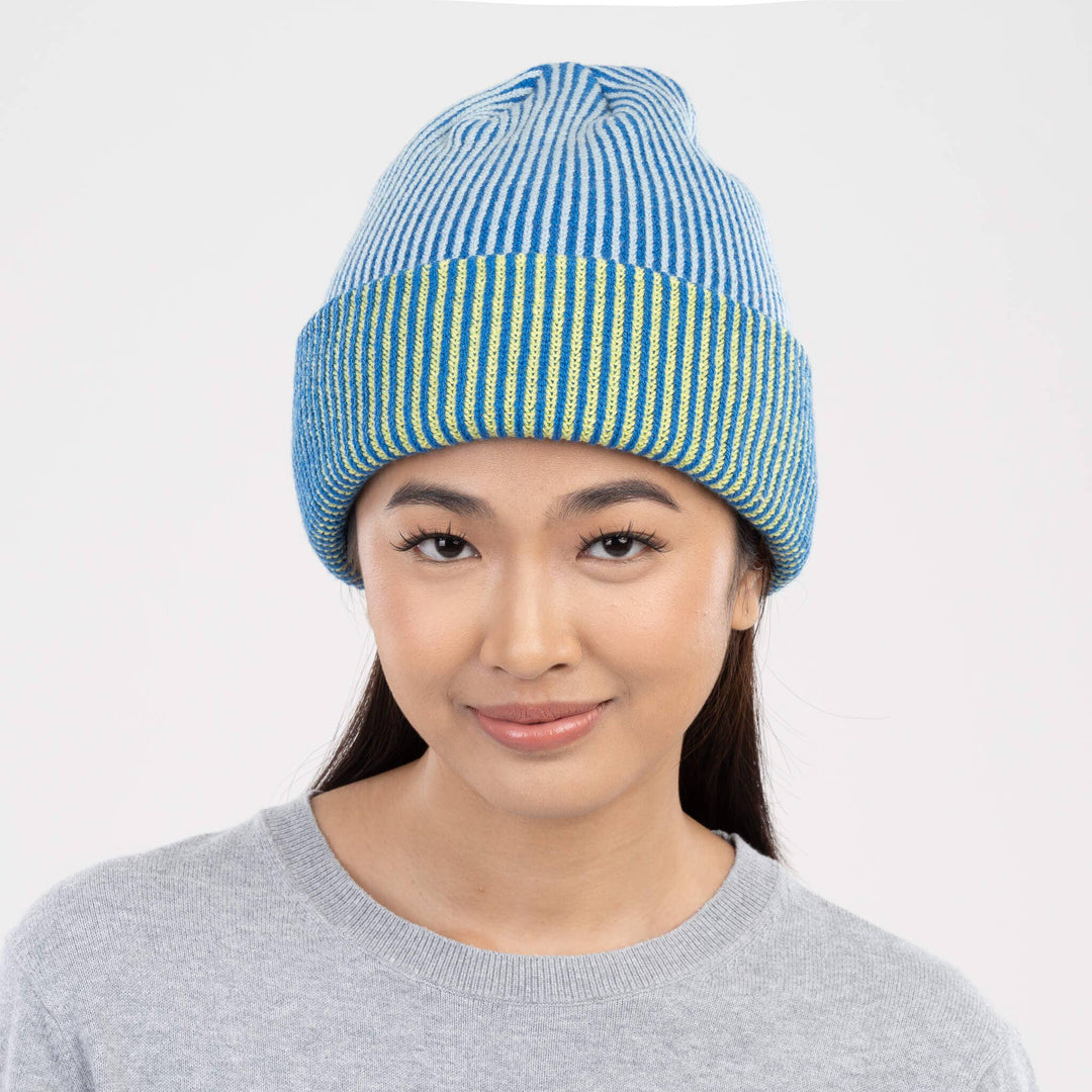 Pinstripe Plush Beanie