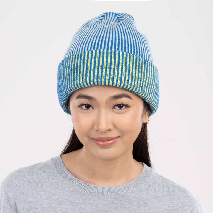 Pinstripe Plush Beanie