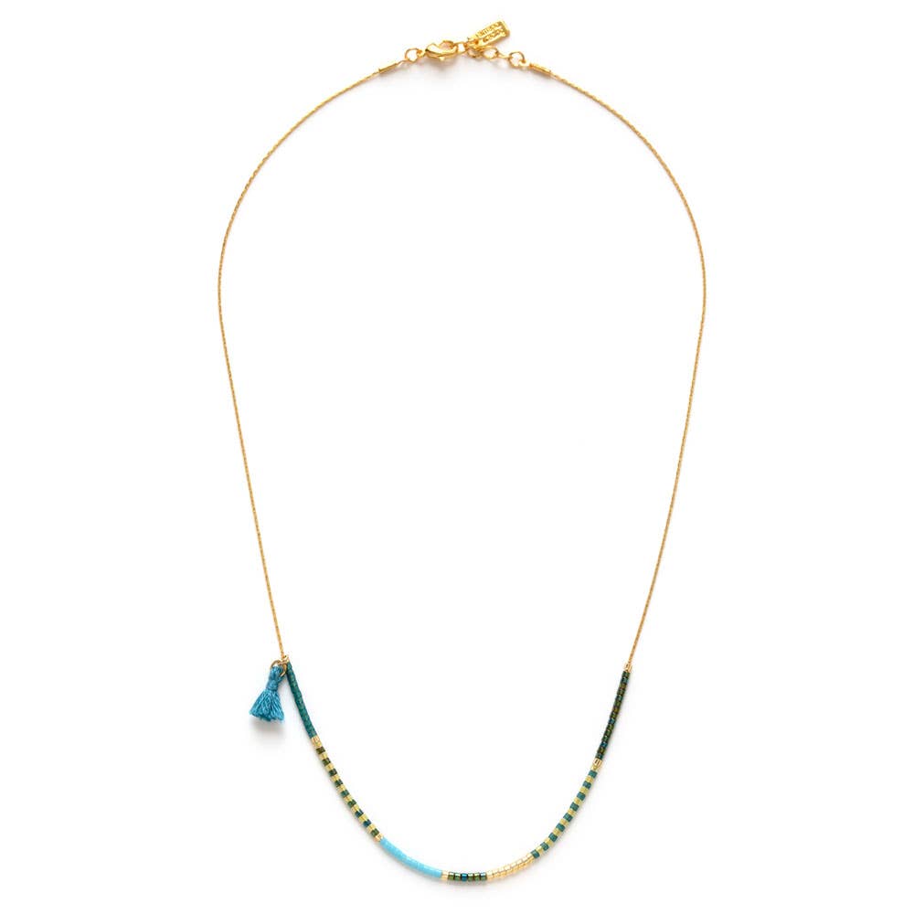 Seashore &amp; Succulents- Japanese Seed Bead Necklace AS59