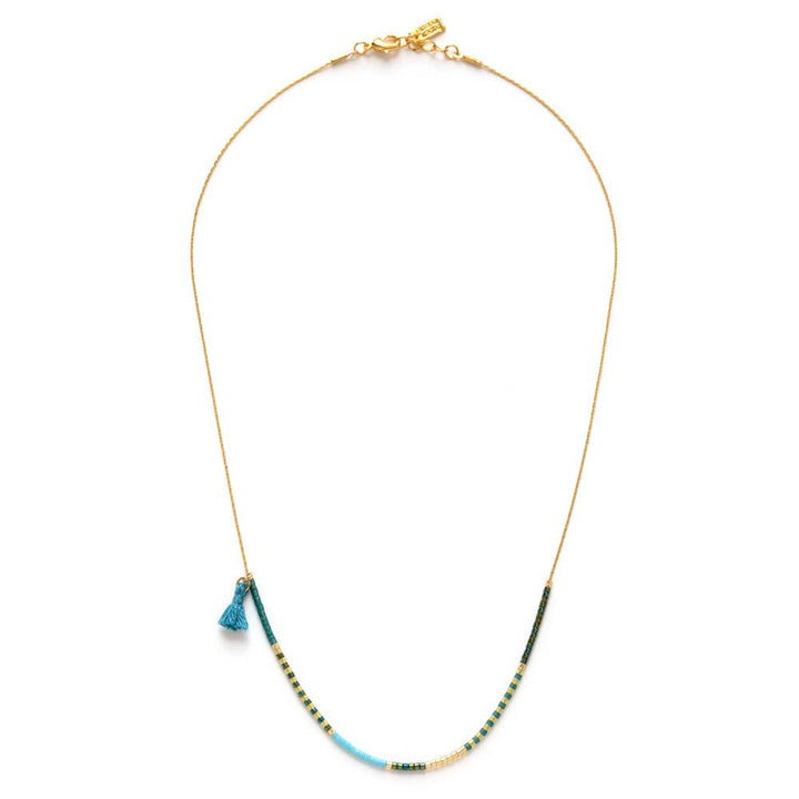 Seashore &amp; Succulents- Japanese Seed Bead Necklace AS59