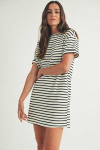 CASUAL STRIPED MINI DRESS