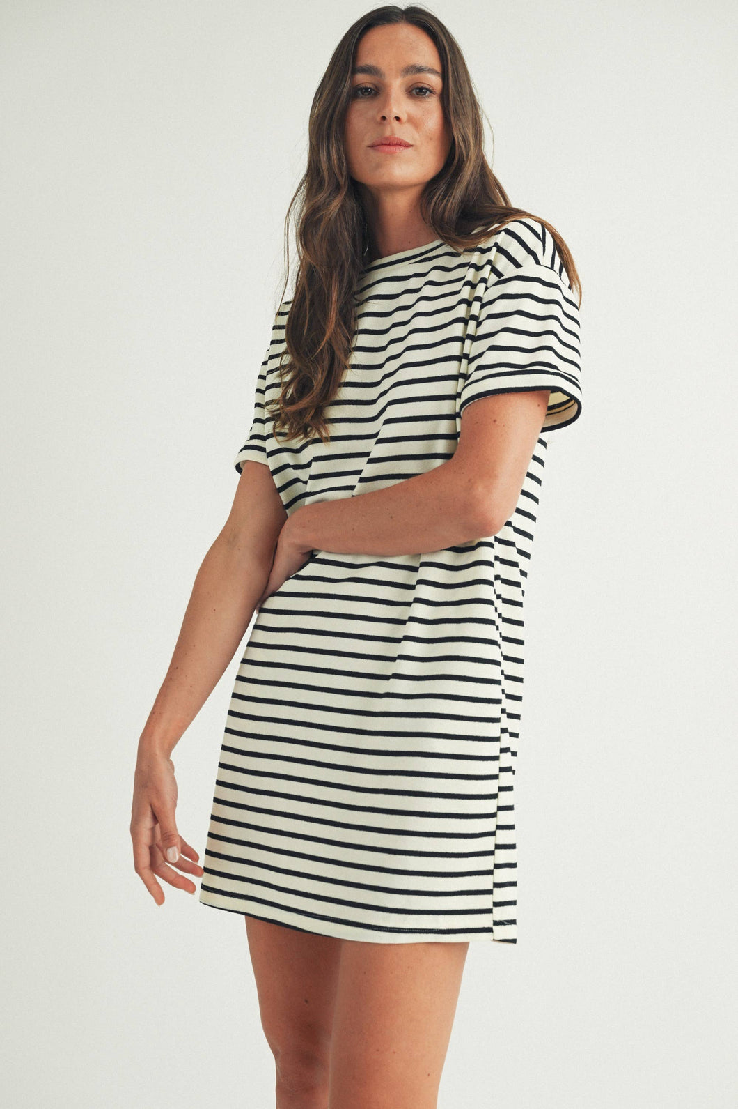 CASUAL STRIPED MINI DRESS