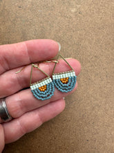 Load image into Gallery viewer, 41501 Beaded Arch Earrings - Mint + Shale