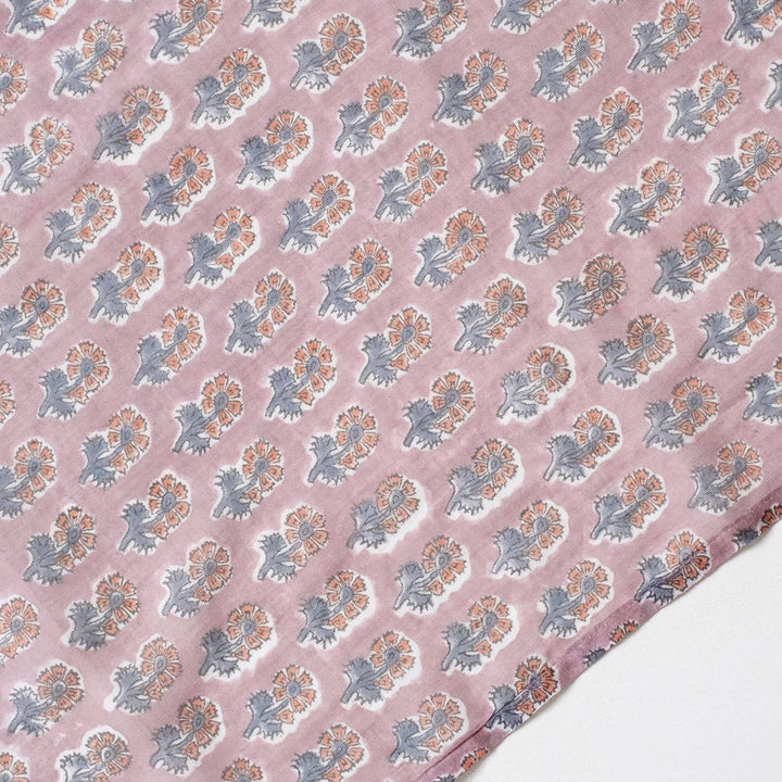 Malin Mauve Block Printed Scarf GMS24