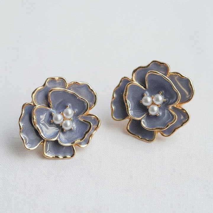 Artistic Floral Design Drop Earrings
