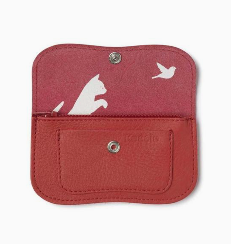 Wallet, Cat Chase Small,  Coral