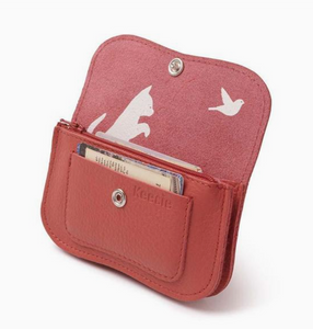 Wallet, Cat Chase Small,  Coral