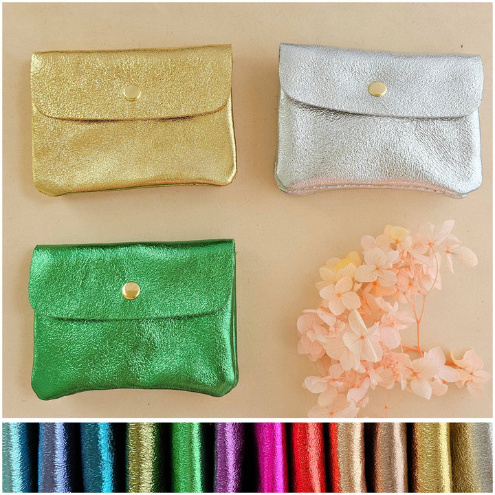 Cowhide leather coin purse Kangoobis: Taupe