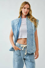 Load image into Gallery viewer, AA2816 MARIANA OVERSIZED QUILTED DENIM VEST
