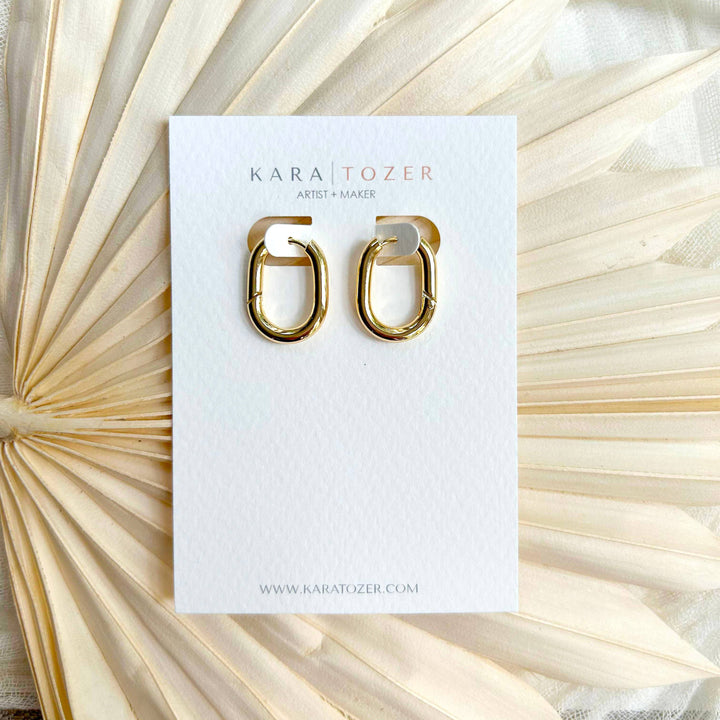 Thick Everyday Gold Oval Hoops KT03