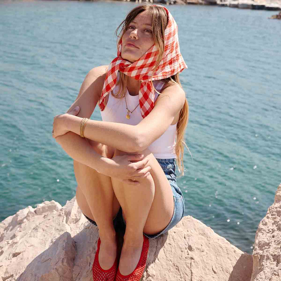 BIANCA SWADDLE GINGHAM TOMATO