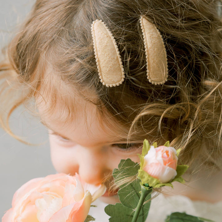 Rosa Pink Floral Fabric Hair Clips FC96