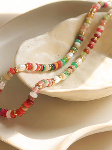 Sunny Non-Tarnish Boho Color Beaded Necklace FLA04