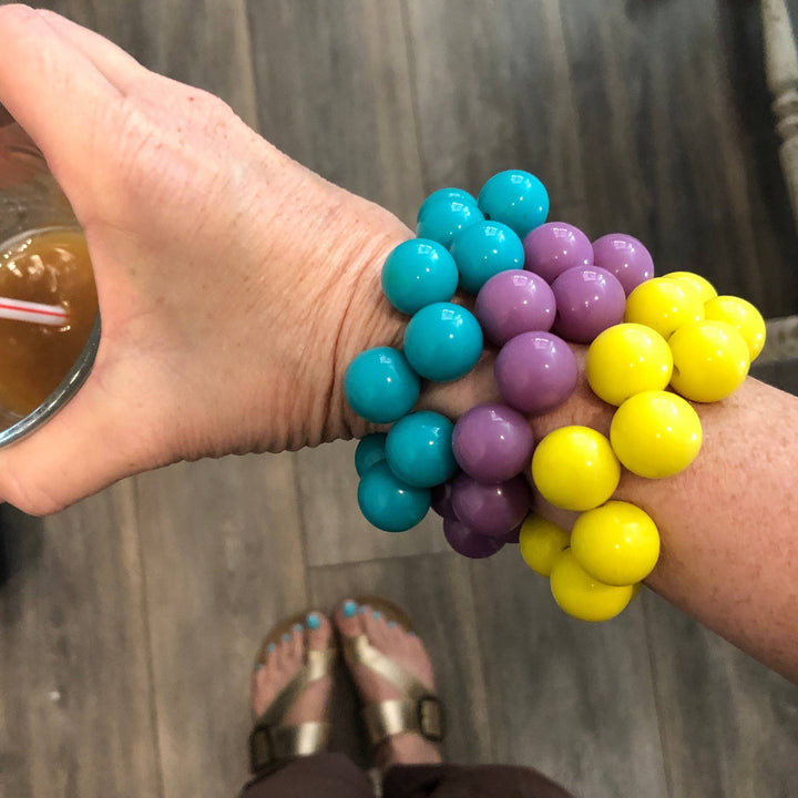 Chunky Button Stackable Stretch Bracelet BL15