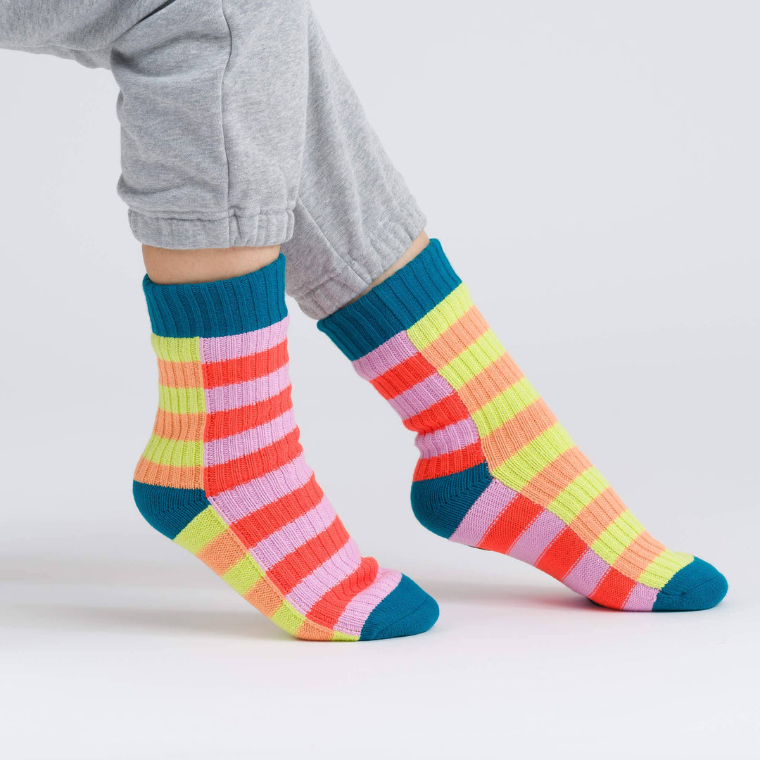 Super Stripe Knit House Socks VR983