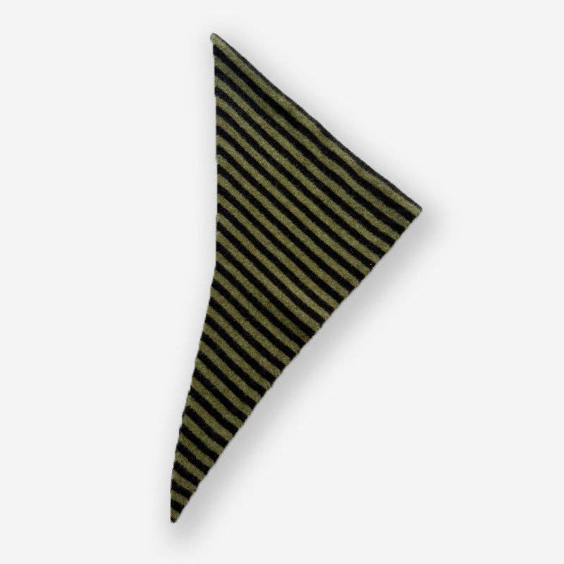 Striped Wool Triangle Scarf SL457