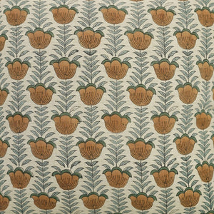Floral Block Print Linen Blend Pillow Cover - Lotus FB04