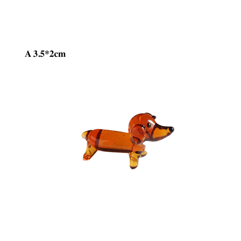 Mini Glass Dog Figurines Ornaments – Animal Desk Decor