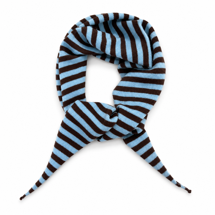Slim Minimalist Knit Scarf – Two-Tone &amp; Striped EY76