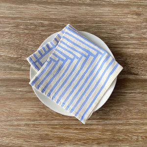 Natural Cotton Cloth Napkins, Fresh Painterly Stripes BB22