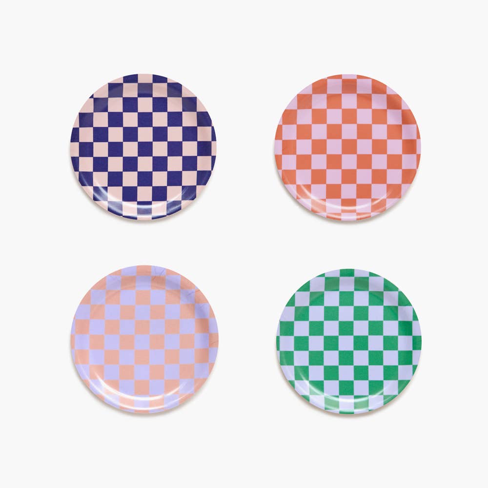 CHECKER Set of 4 Coasters - 11cm