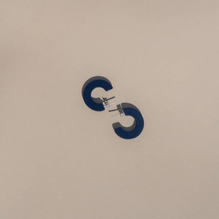 Ray | Navy | Blue Hoop Earrings | New Thinner Style NN28