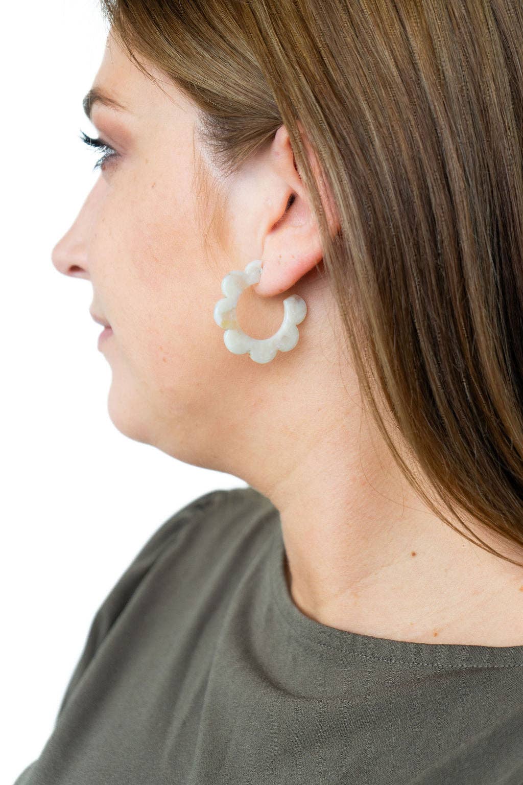 Flora Hoops - Cream // Jewelry, Earrings, Flower SS967