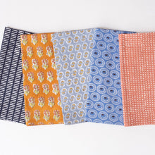 Load image into Gallery viewer, Sunburst Dusty Blue Block Printed Napkins - set of 4 GM10