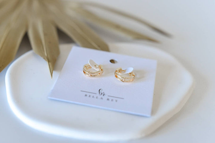 Courtney 18k gold plated hoops -huggies- hypoallergenic BRE45