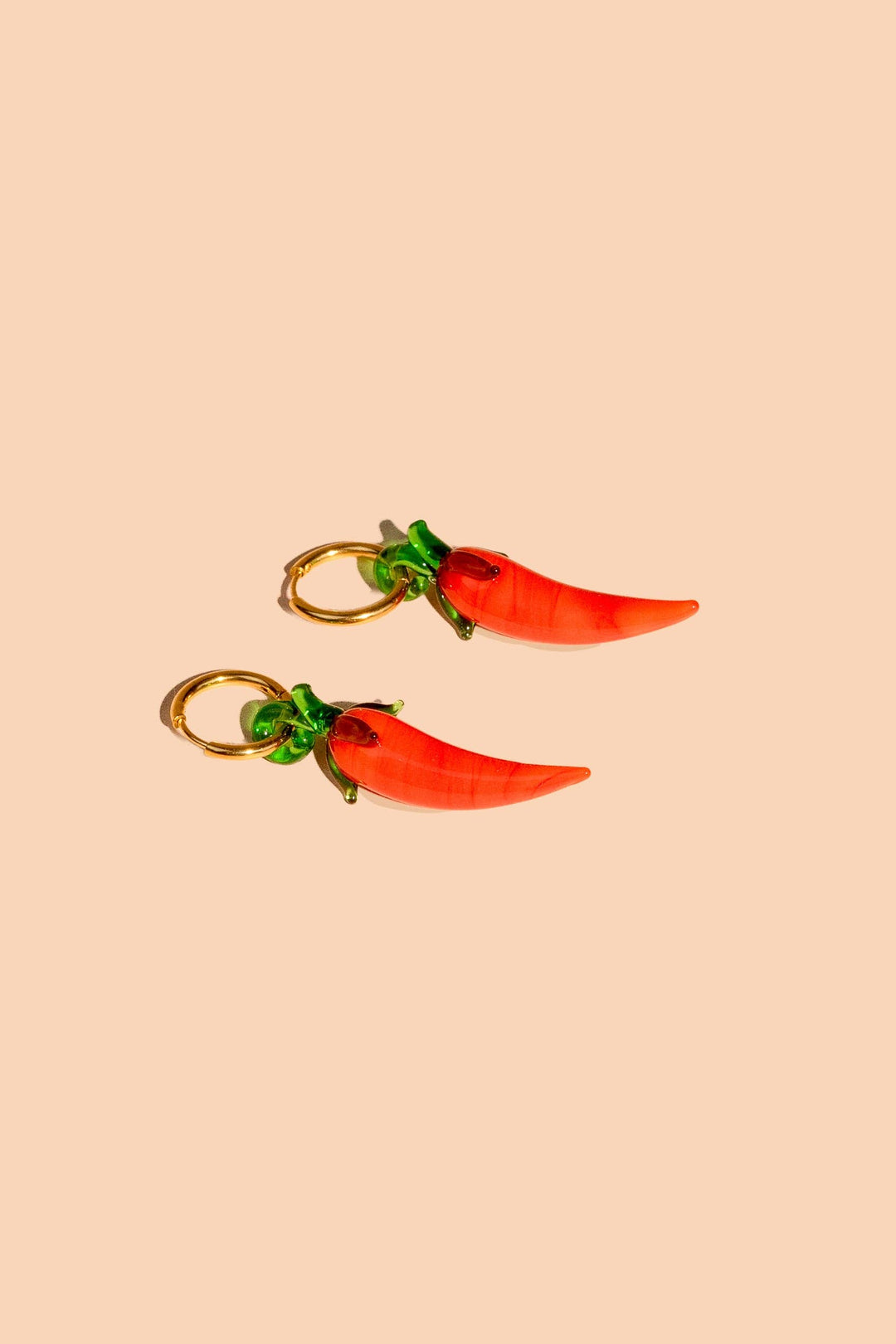 Harvest Pepper Hoops - Handmade Glass + 18K Gold Plated PJ89