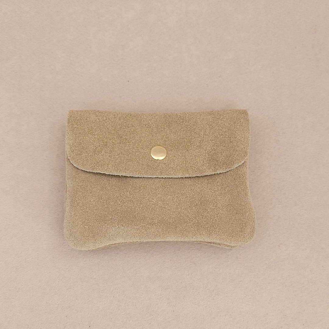 Kangood suede-effect leather coin purse: Moutarde daim