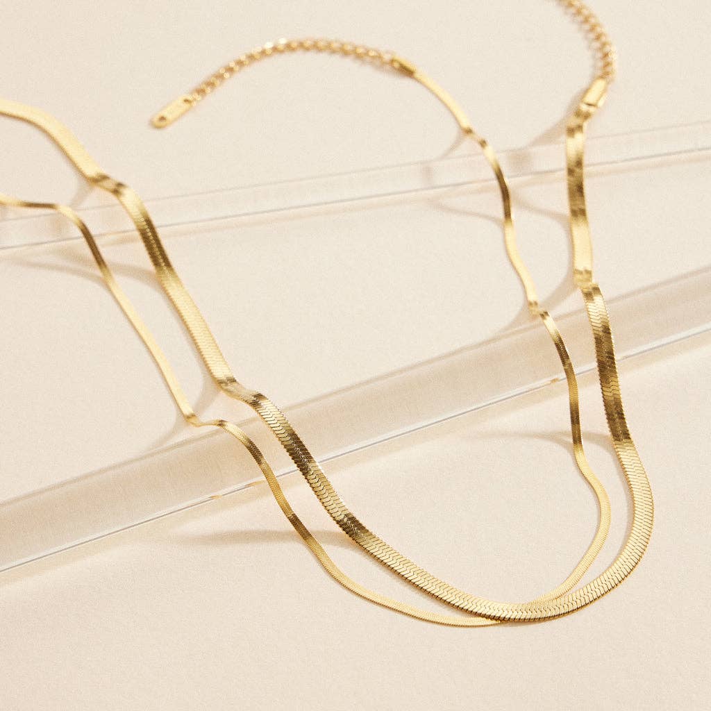 Gold-Dipped Snake Chain | Stainless Steel Necklace FM782