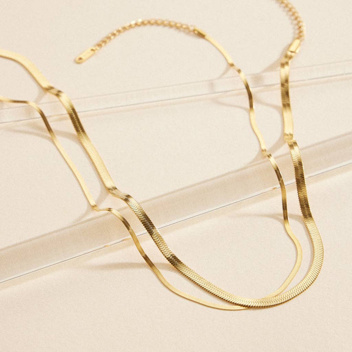 Gold-Dipped Snake Chain | Stainless Steel Necklace FM782