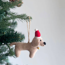 Load image into Gallery viewer, Felt Dachshund Dog with Christmas Hat GN27
