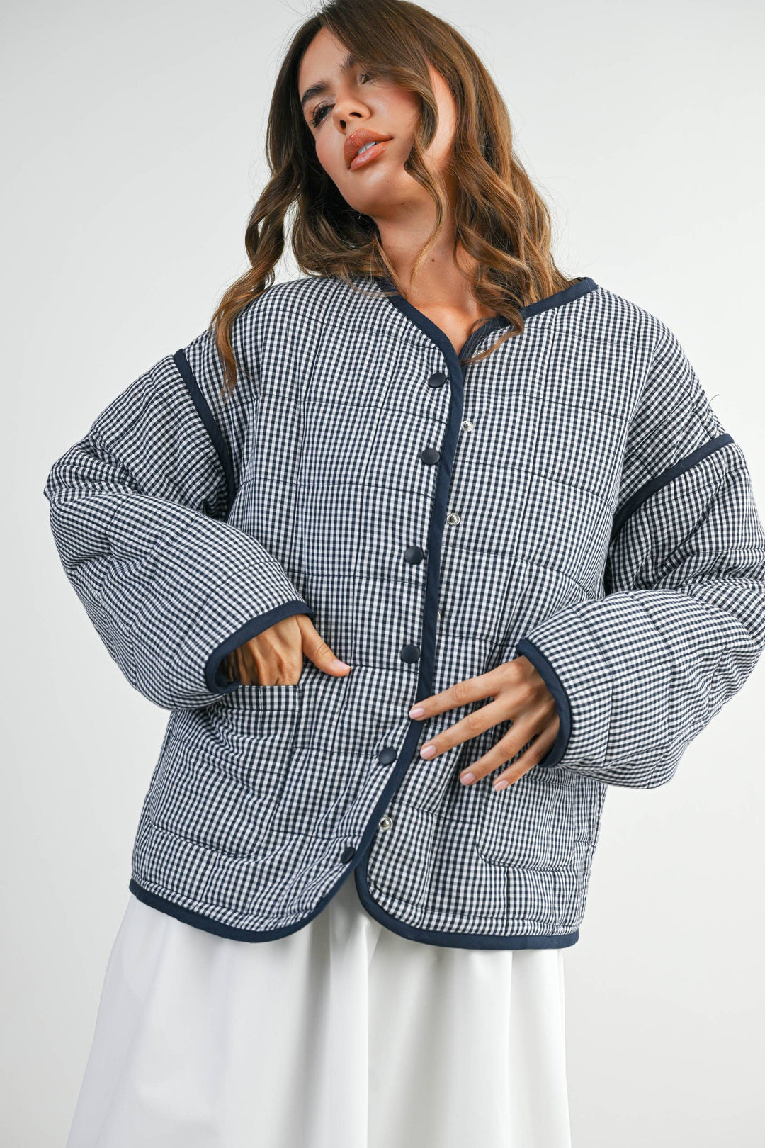 Buttoned Quilted Puffer Jacket - BMJ78