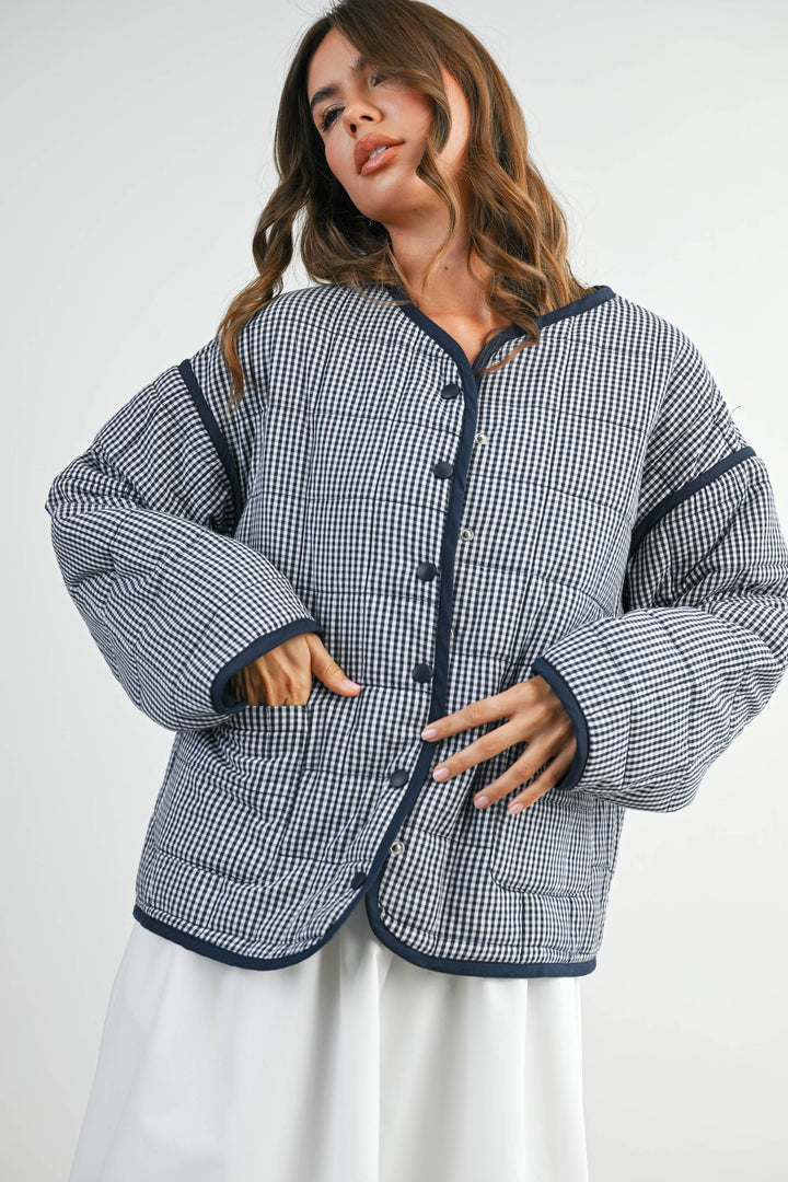 Buttoned Quilted Puffer Jacket - BMJ78
