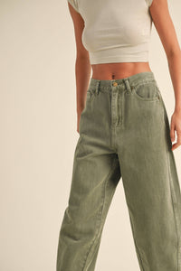 P2891   WASHED BARREL PANTS