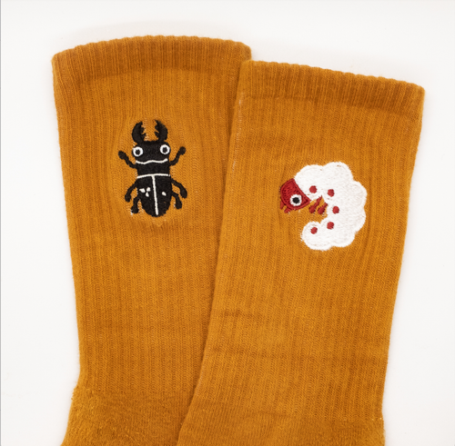 Beetle and Grub Socks