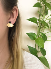 Load image into Gallery viewer, Onyx Mini Pleat Jacket Earrings MS13
