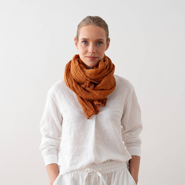 Garza Linen Scarf CINAMON LM230