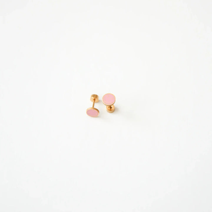 Smile Stud Earrings - Hypoallergenic, Flat Back, Girl Gift PPE27
