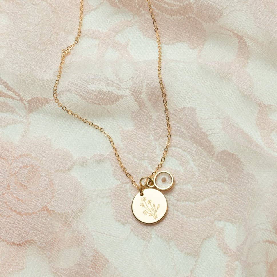 Wildflower Necklace with Mustard Seed MA24