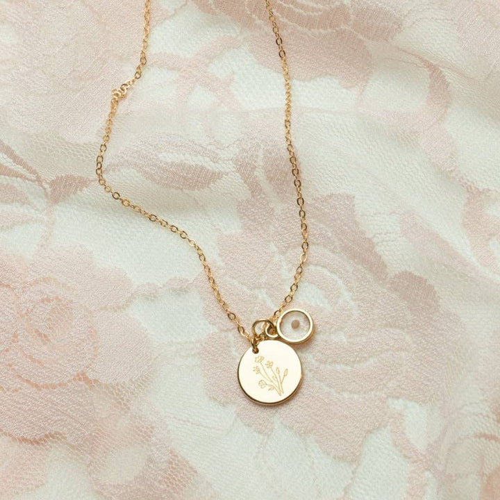 Wildflower Necklace with Mustard Seed MA24