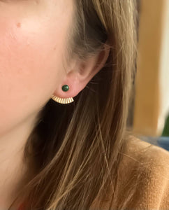 Malachite Mini Pleat Jacket Earrings MS14