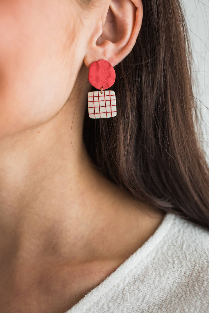 Lattice Earrings - In Poppy JN987