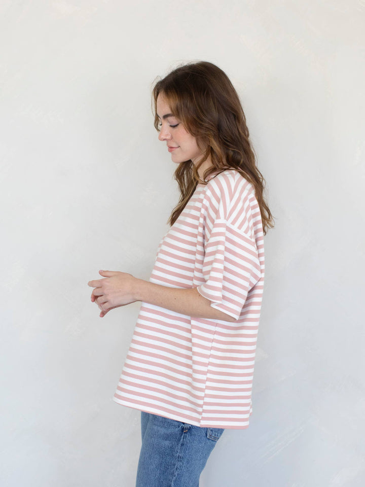 Cassandra Striped Tee TBS45