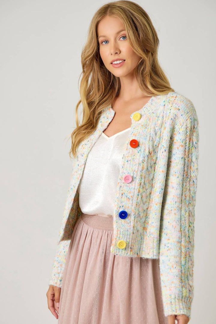 Mixed Yarn Sweater Cardigan MT245
