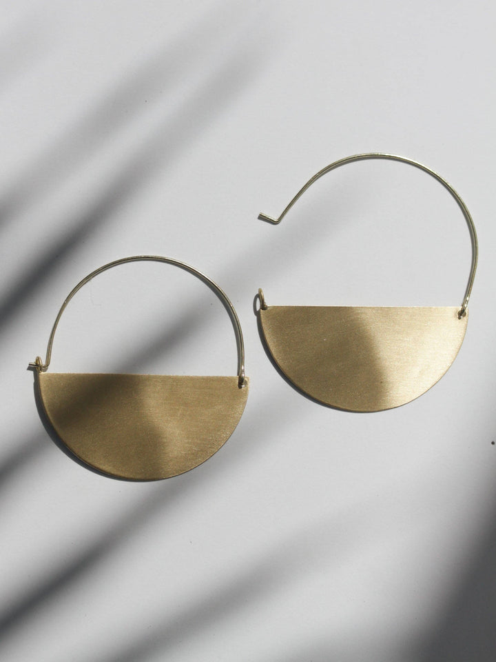 RK10 Matte Gold Half Moon Earrings