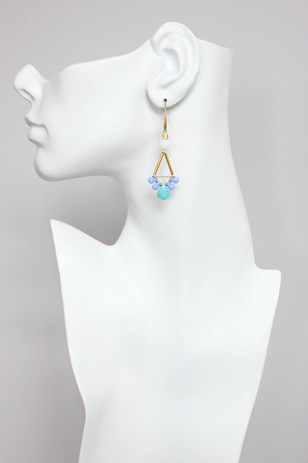 GNDE48 turquoise, lavender, and white earrings
