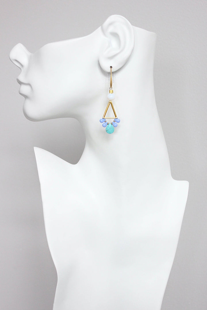 GNDE48 turquoise, lavender, and white earrings